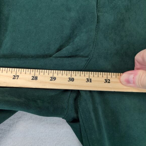 Talbots Green 2pc Outfit Women's 18/L Wool Blend Shirt & Faux Suede 35x30" Pants - Picture 7 of 10